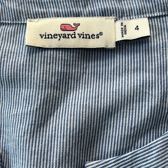 Vineyard Vines Blue/White Pinstripe Embroidered Long Sleeve - Picture 3 of 3
